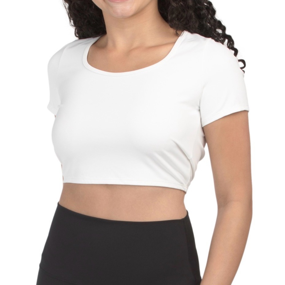 IVL Collective White Open Back Crop Top Women’s Athletic Yoga Workout Tank NWT